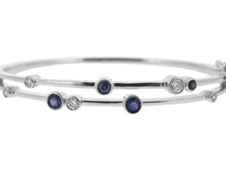 9ct sapphire and diamond bangle