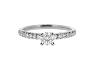 platinum shoulder set engagement ring 0.55ct