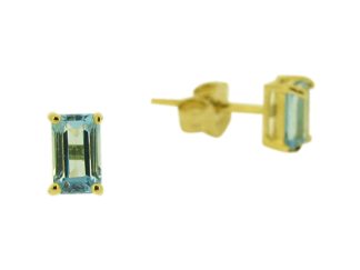 9ct Baguette Topaz studs