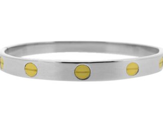 silver & gold screw head bangle