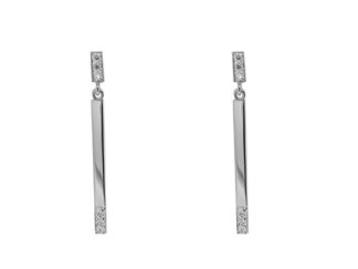 30mm bar drop diamond earrings
