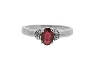 pink tourmaline and diamond ring