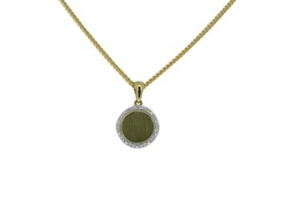 Small diamond disc pendant