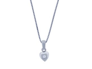 Silver Diamond Heart Pendant