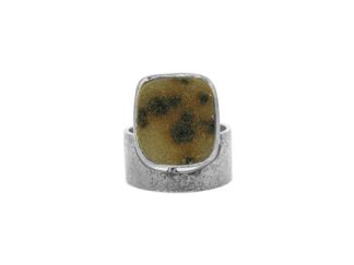 silver leopard print druzy ring
