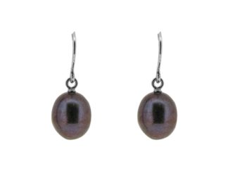 Purple Pearl Drop Earrings