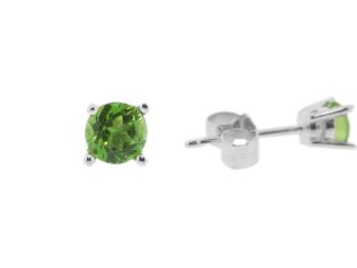Silver Peridot Studs
