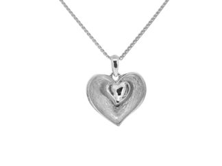 silver concaved heart necklace