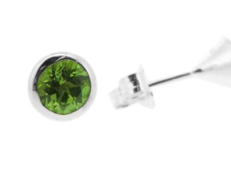 Silver Peridot Studs
