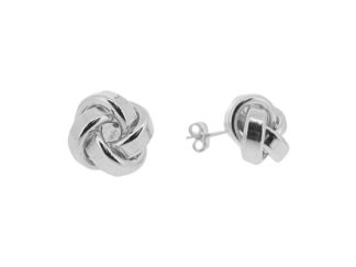 Silver large knot earrings
