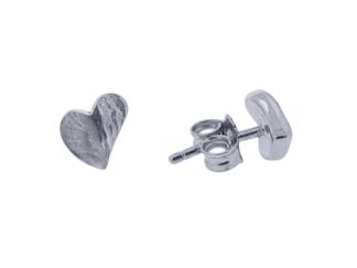 Silver Heart Studs