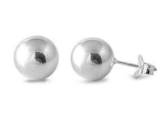 8mm silver ball studs