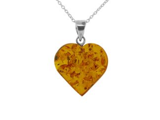 amber heart pendant