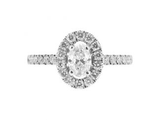 Oval Diamond Halo Cluster