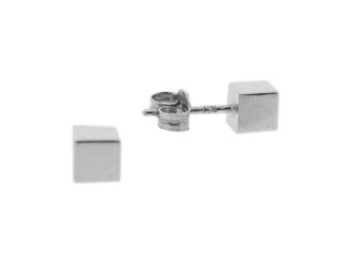 White Gold Cube Studs
