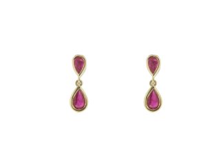 Double Ruby Drop Earrings