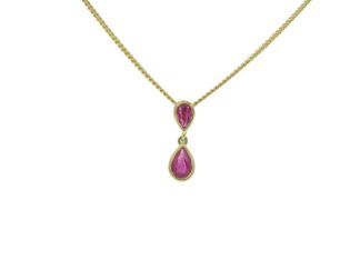 Double Ruby Drop Pendant