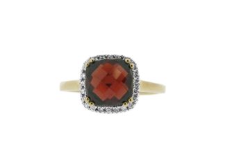 Garnet and Diamond Cluster Ring