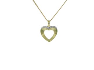 Yellow Gold Open Heart Necklace