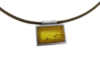 Amber Brown Leather Necklace