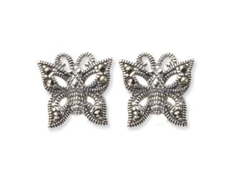 Marcasite Butterfly Stud Earrings
