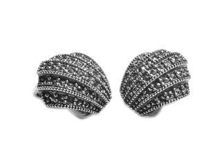Marcasite Fan Clip-on Earrings