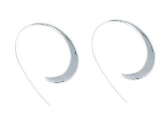 Silver Curve Pull Through Hoops