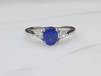 Sapphire and Pear Shaped diamonds