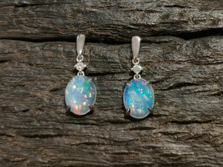 Opal and Diamond Drop Earrings