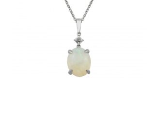 Opal and Diamond Necklace