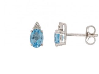 Topaz and Diamond Studs