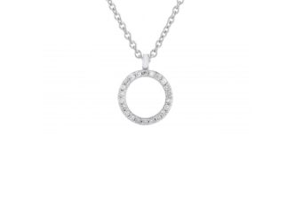 small diamond circle necklace