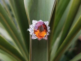 Citrine and Diamond Cluster Ring