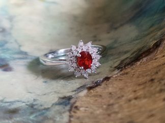 Orange Garnet Cluster Ring
