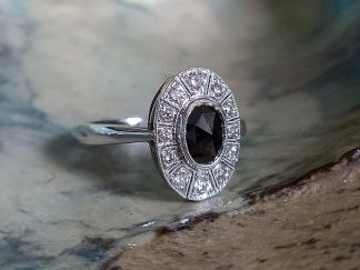 Black Diamond Cluster Ring