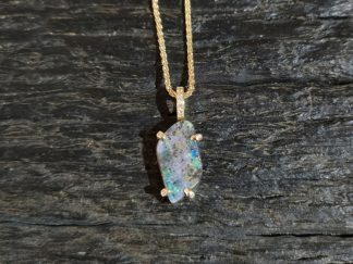 Boulder Opal and Diamond Necklace