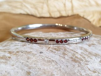 Garnet and Diamond Bangle