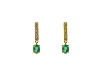 Emerald and Diamond Drop Earrings