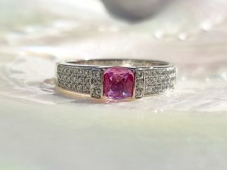 Pink Sapphire Pave Ring