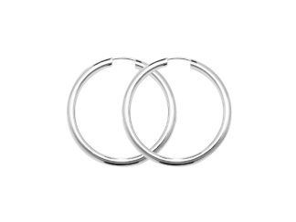 Silver 40mm Hoops