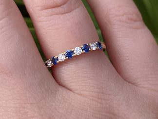 Sapphire and Diamond Half Eternity