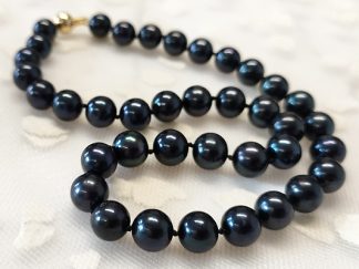10mm Black Pearl Necklace