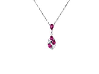 Ruby and Diamond Drop Pendant