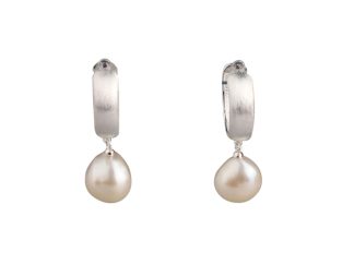 Pearl Huggie Hoops