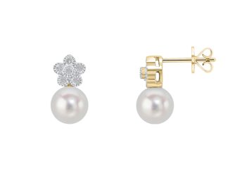 Cluster diamond and pearl studs