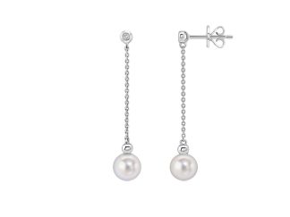 Long drop pearl earrings