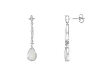 Long Opal Drop Earrings