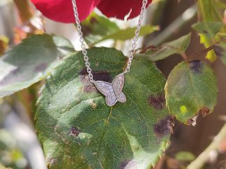 Dainty Butterfly Diamond Pendant