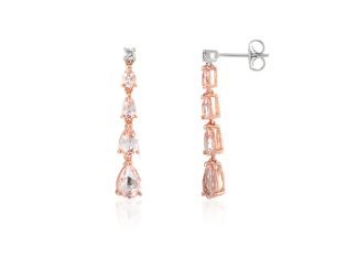 Morganite Long Drop Earrings