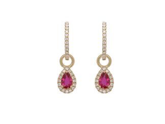 Ruby and Diamond Hoop Charms